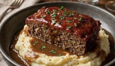 Meatloaf with Mashed Potatoes and Gravy