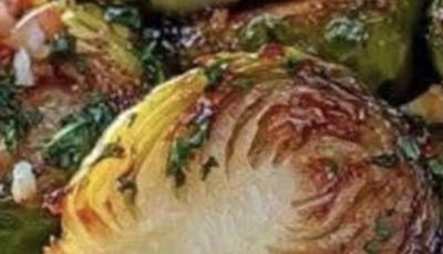 Honey Garlic Roasted Brussels Sprouts