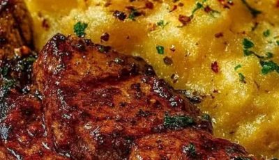 Garlic Butter Steak Bites and Cheesy Smashed Potatoes