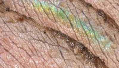 Sliced up the roast beef I cooked in the oven yesterday and there’s a weird shiny rainbow shimmer on the cut surface.