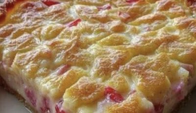 Crustless Rhubarb Custard Pie