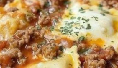 Crockpot Ravioli Lasagna