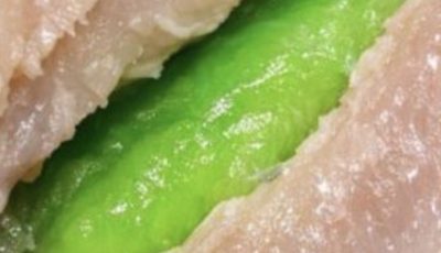 I cut into my chicken breast and found this neon green flesh — is it radioactive?