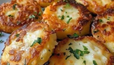 Baked potato rounds with cheese