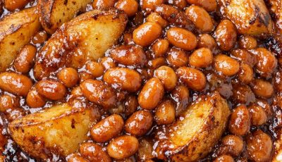 Slow Cooker 3-Ingredient Baked Bean and Potato Casserole